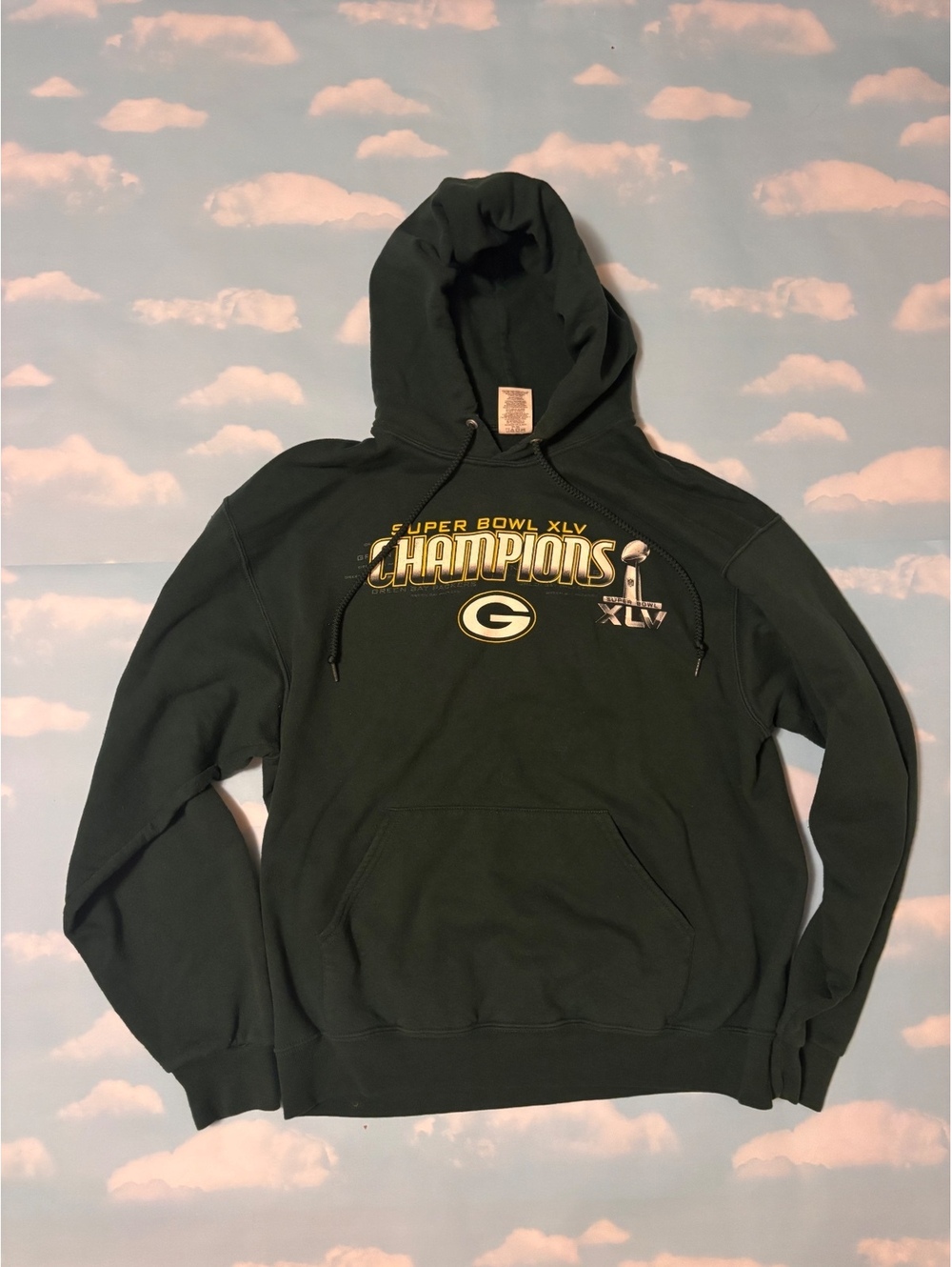 Green Bay Packers vintage  Super Bowl Hoodie Large